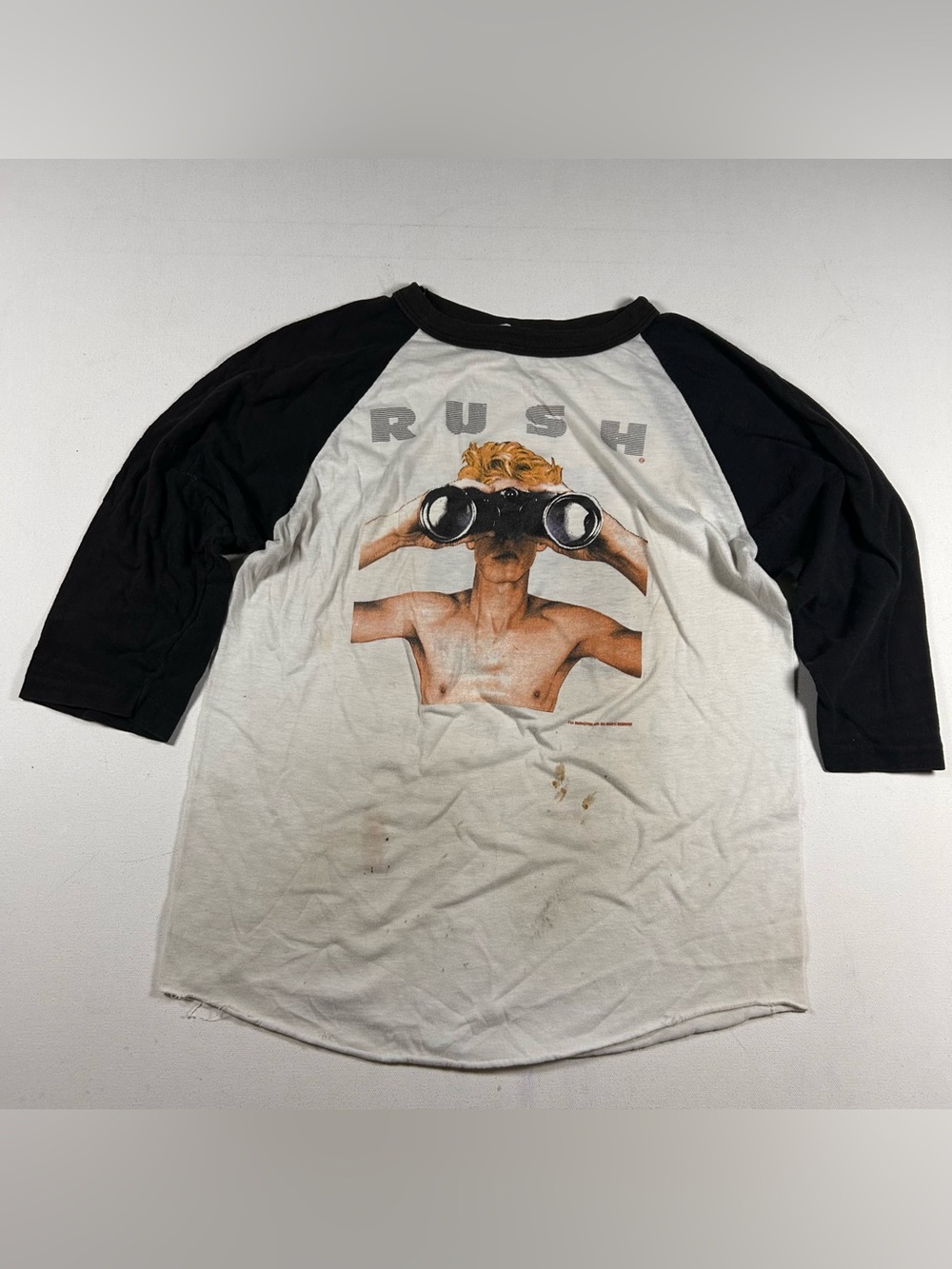 Vintage RUSH Power Windows Tour Shirt Fits: Medium Raglan Band Rock 1980s